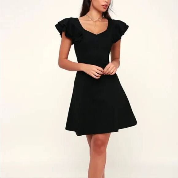 Elliatt Sicily Skater A Line Dress Womens SZ L Ruffled Formal Anthropologie - Picture 1 of 7